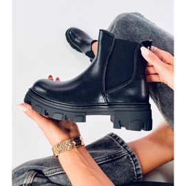 Cizme Chelsea cu toc înalt Finn Black negru 1