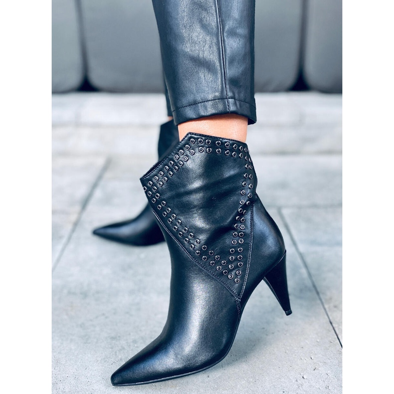 Cizme Girme Black cu toc inalt negru 1