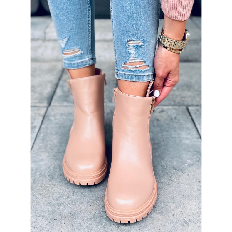 Cizme plate de dama Janine bej 2