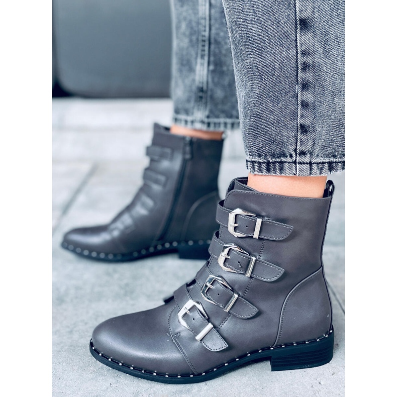 Cizme cu catarame Punto Grey gri 1