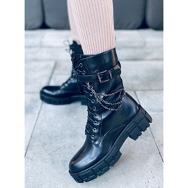 Lucrători cu șireturi Lauma Black negru 2
