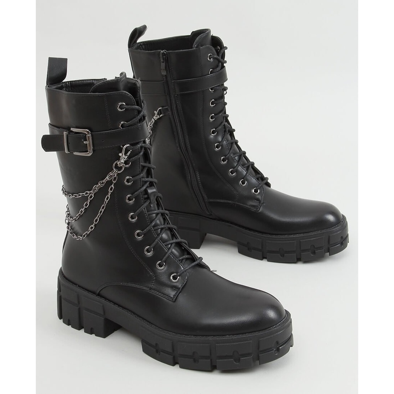 Lucrători cu șireturi Lauma Black negru 1