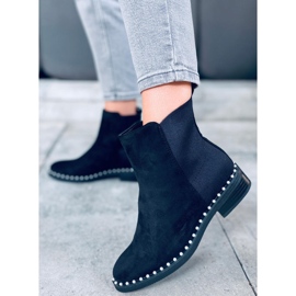 Cizme chelsea cu perle Lando Black negru 1 Cizme chelsea cu perle Lando Black negru 1
