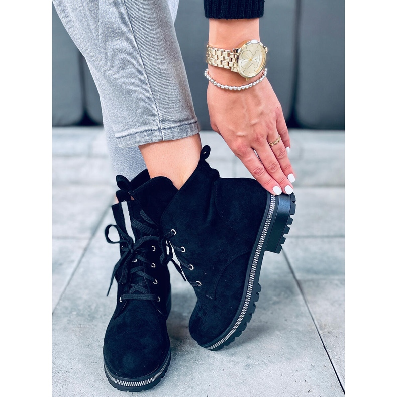 Cizme cu șireturi Bing Black negru 2 Cizme cu șireturi Bing Black negru 2