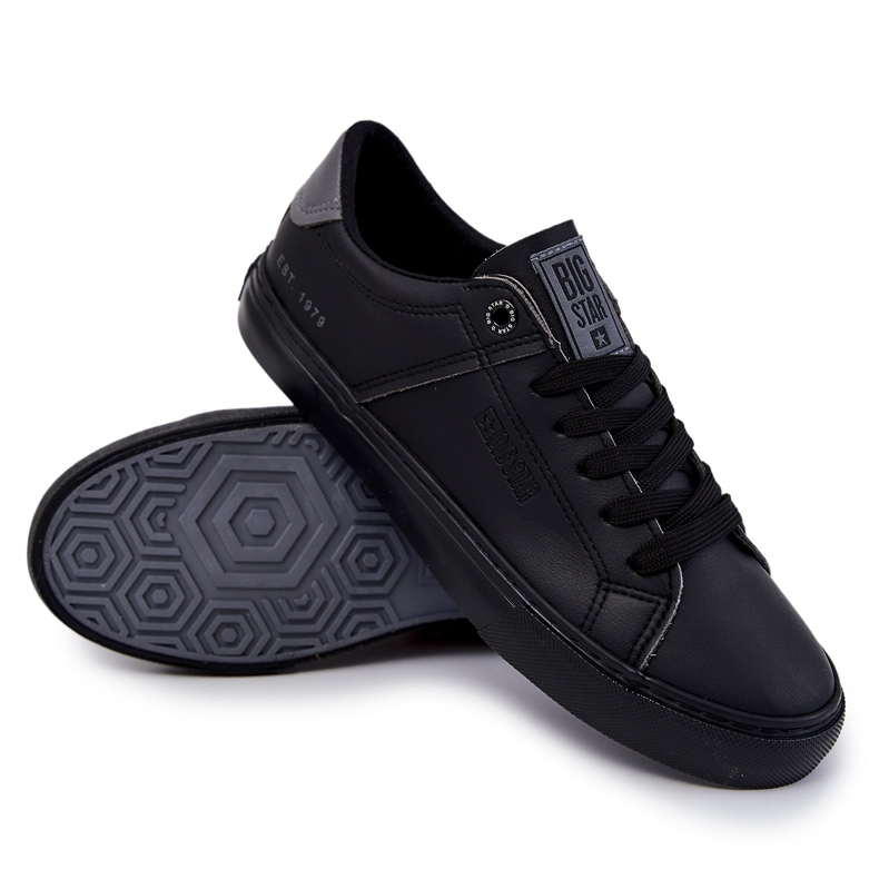 Pantofi de sport pentru bărbați din piele Big Star JJ174108 negru 5