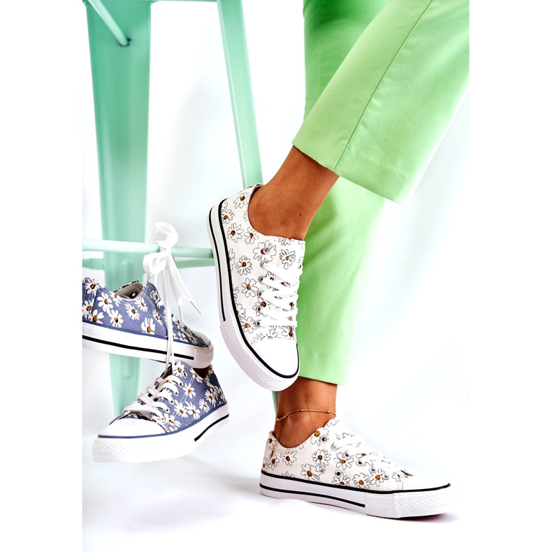 PS1 Pantofi de damă cu flori albe Janey 3