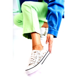 PS1 Pantofi de damă cu flori albe Janey 6