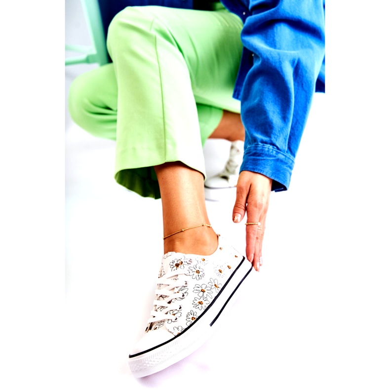 PS1 Pantofi de damă cu flori albe Janey 6