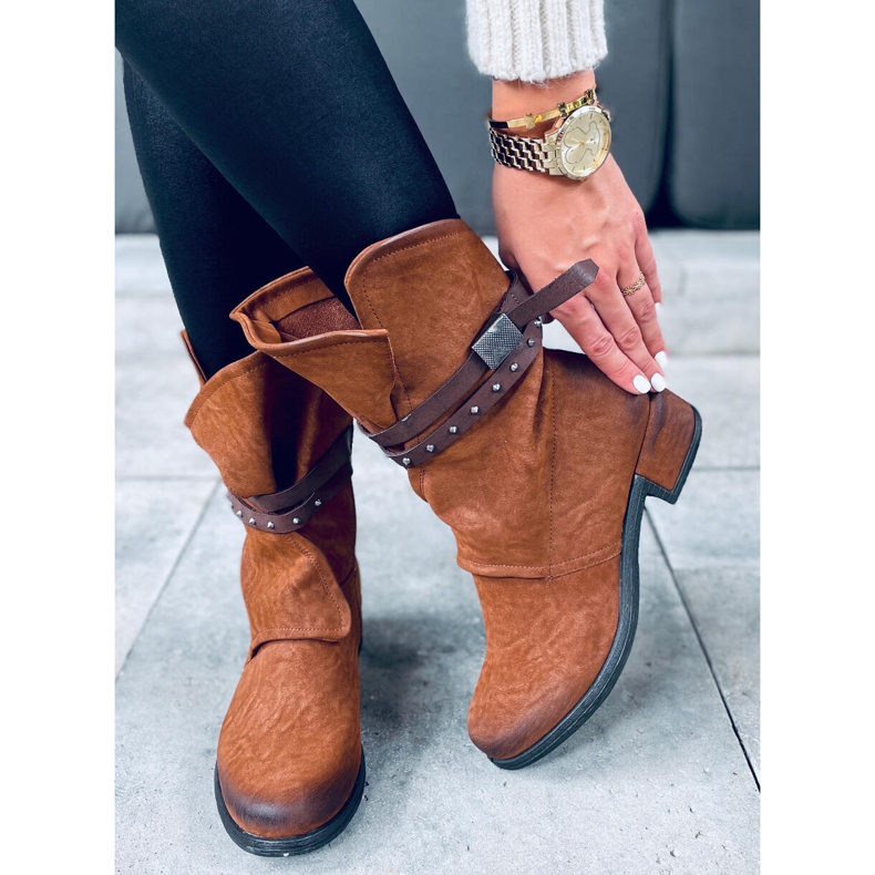 Cizme militare dama Aina Camel maro 1 Cizme militare dama Aina Camel maro 1