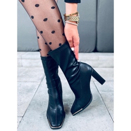 Cizme cu toc negru Luna Black 1