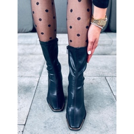 Cizme cu toc negru Luna Black 2 Cizme cu toc negru Luna Black 2