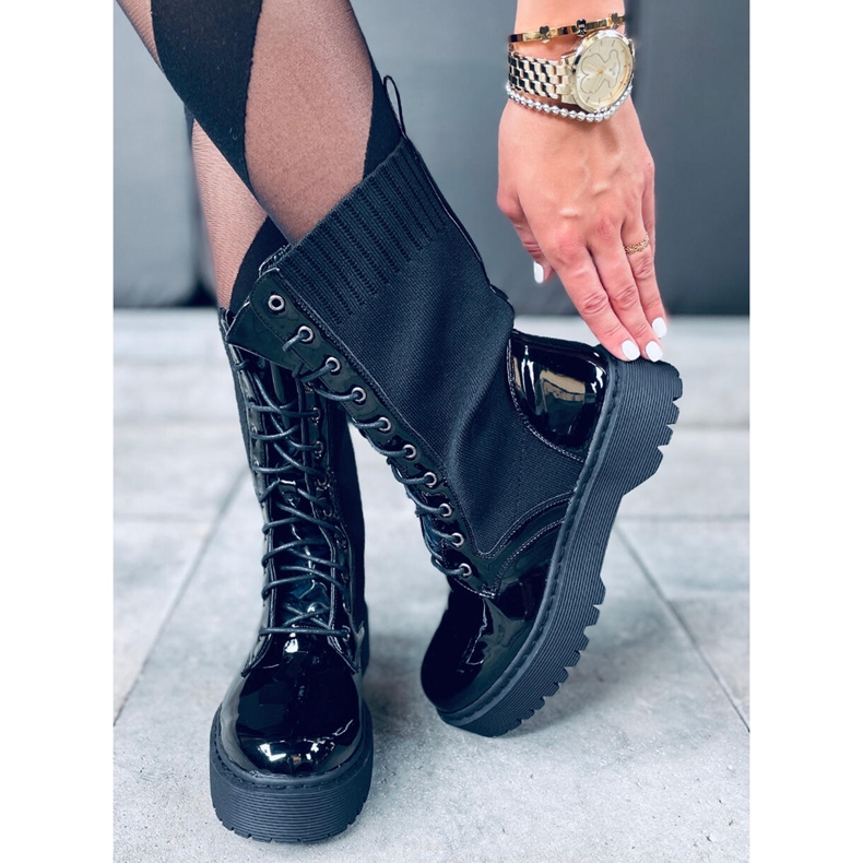 Muncitorii ciorapi superiori Soks Negru 1