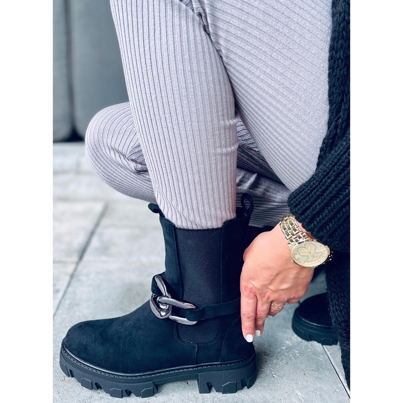 Ghete Chelsea cu partea superioară Calipso Black negru 1 Ghete Chelsea cu partea superioară Calipso Black negru 1