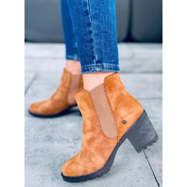Cizme chelsea cu toc inalt Balea Camel maro 1