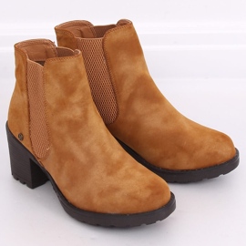 Cizme chelsea cu toc inalt Balea Camel maro 2