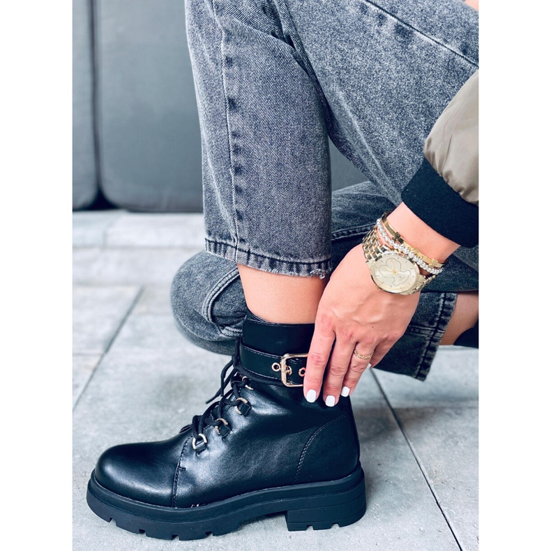 Pomona Cizme militare negre negru 1