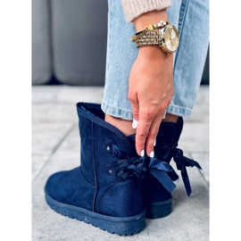 Cizme de zapada Emusy cu fundite Stella Blue albastru marin 1 Cizme de zapada Emusy cu fundite Stella Blue albastru marin 1