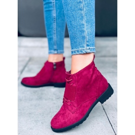 Cizme cu siret Anja Red roșu 3