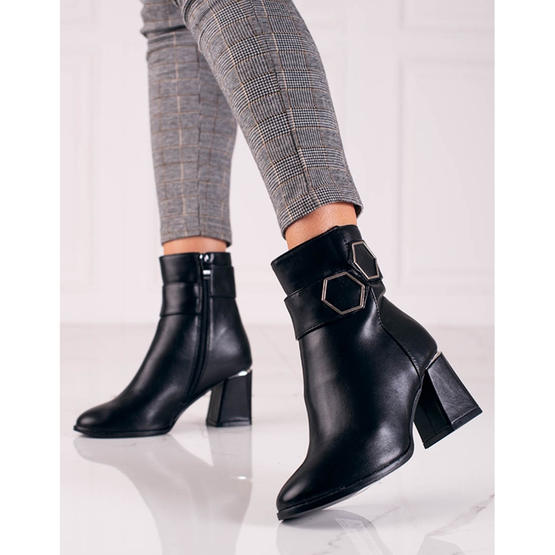 T.Sokolski Cizme negre Sokolski dama pe un stâlp lat negru 2