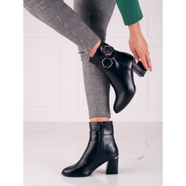 T.Sokolski Cizme negre Sokolski dama pe un stâlp lat negru 1