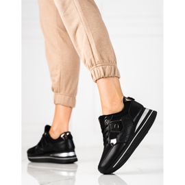 Adidași de damă negre pe pană Shelovet negru 2