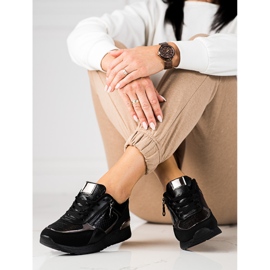 Adidasi de dama pe platforma Shelovet neagra negru 1