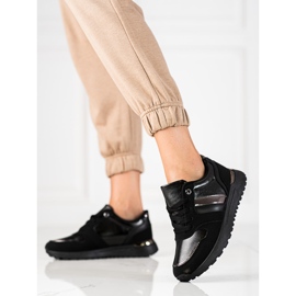 Tenisi negri Shelovet de dama cu dantela negru 1