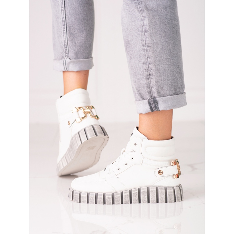 W. Potocki Cizme sport dama Potocki albe pe platforma 2 W. Potocki Cizme sport dama Potocki albe pe platforma 2