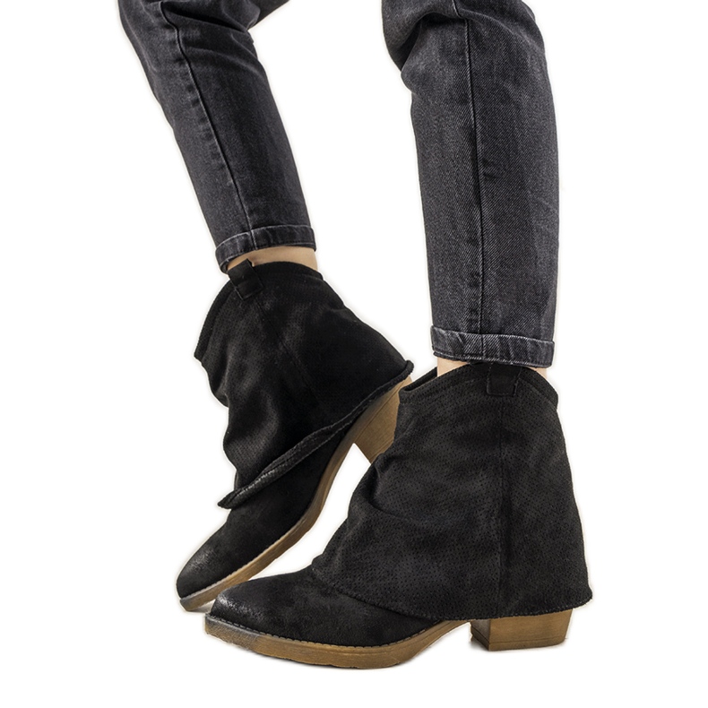 Cizme de vacă pentru femei negre Belloci negru 1