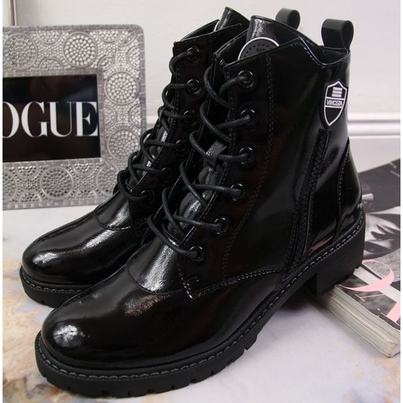 Cizme izolate Vinceza W JAN138A lacuite negru 2