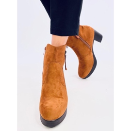 Botine cu toc înalt Americana Camel maro 1