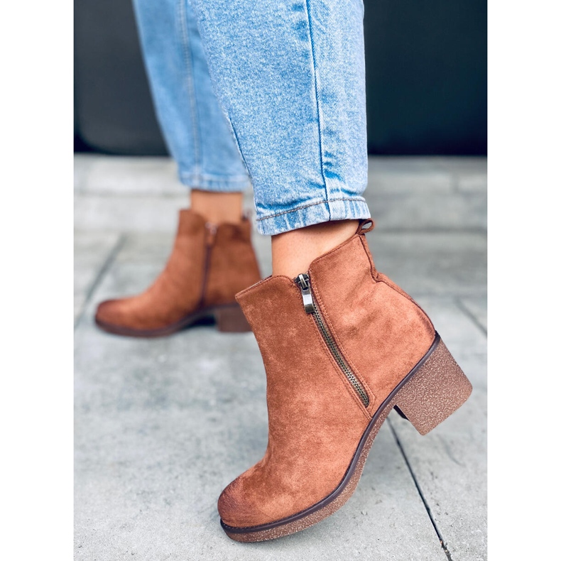 Cizme cu toc din cauciuc Espera Coffee maro 1