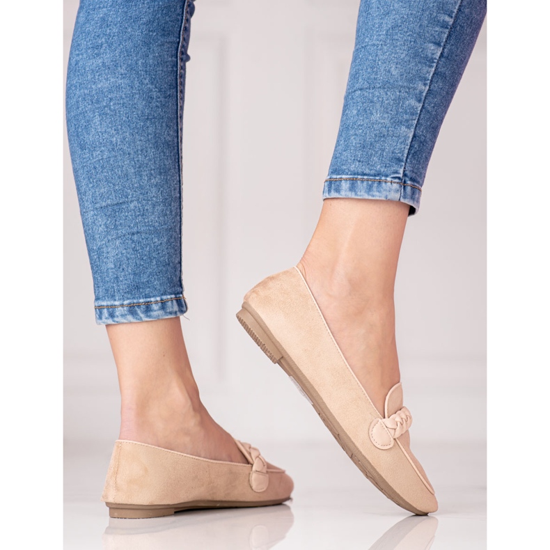 W. Potocki Mocasini de dama Potocki din piele intoarsa bej 1 W. Potocki Mocasini de dama Potocki din piele intoarsa bej 1