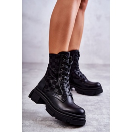 Cizme înalte de damă, Legate Black Verlon negru 3