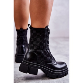 Cizme înalte de damă, Legate Black Verlon negru 4