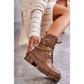 PG1 Cizme de muncitori la modă cu lanț maro Solesso 1 PG1 Cizme de muncitori la modă cu lanț maro Solesso 1