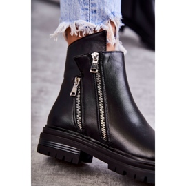 PG1 Cizme Damă Piele Cu Fermoar Negru Navarra 1