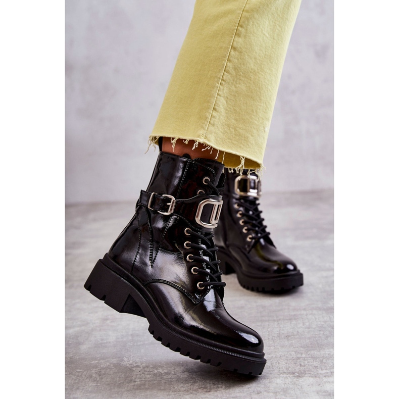 PG1 Cizme de dama lacuite calduroase Costello negre negru 2