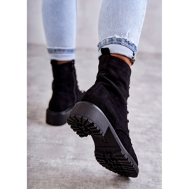 PG1 Cizme negre Malesia din piele intoarsa cu dungi decorative negru 2