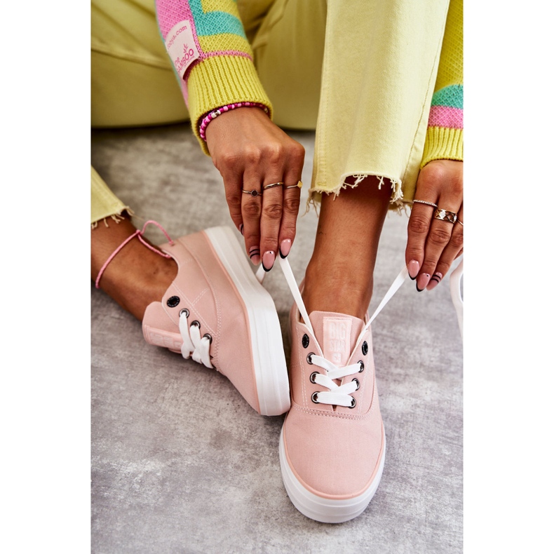 Pantofi de damă din pânză Big Star KK274020 Nud roz 1