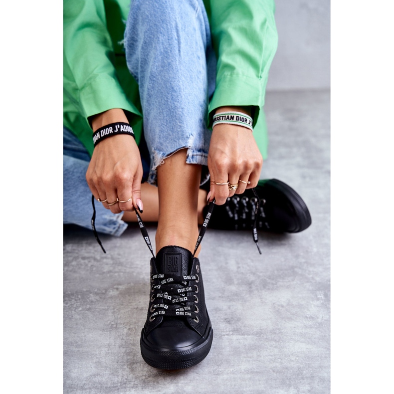 Pantofi de damă din piele Big Star KK274106 Negri negru 2