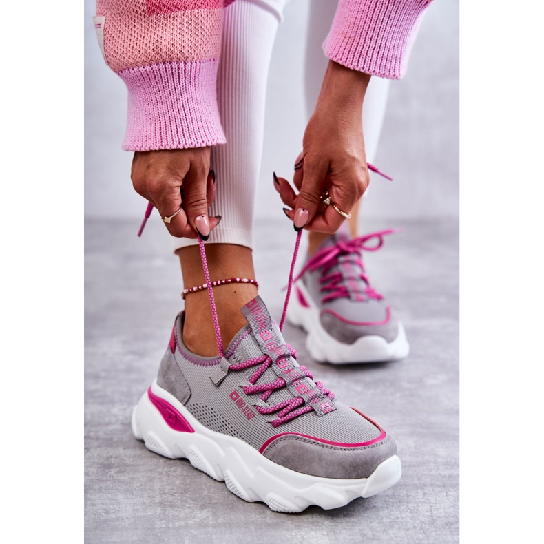 Pantofi de damă cu sistem de spumă cu memorie Big Star KK274030 gri roz 2