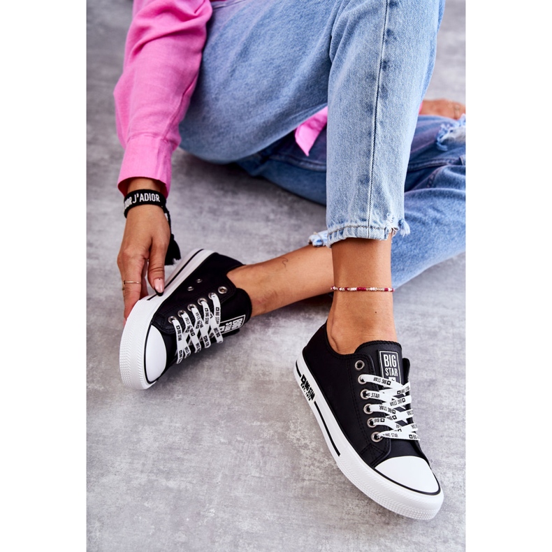 Pantofi de damă din piele Big Star KK274096 Negri negru 1