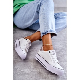 Pantofi de damă Material Big Star KK274037 Alb 9
