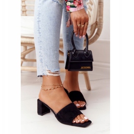 Sandale din piele de căprioară pe toc înalt S.Barski 238-S1 Negru 5