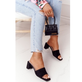 Sandale din piele de căprioară pe toc înalt S.Barski 238-S1 Negru 1