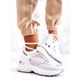 PG1 Pantofi sport strălucitori pentru damă, pe pană, activitate albă 3