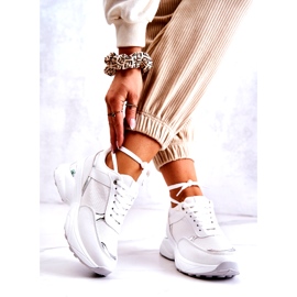 PG1 Pantofi sport strălucitori pentru damă, pe pană, activitate albă 2