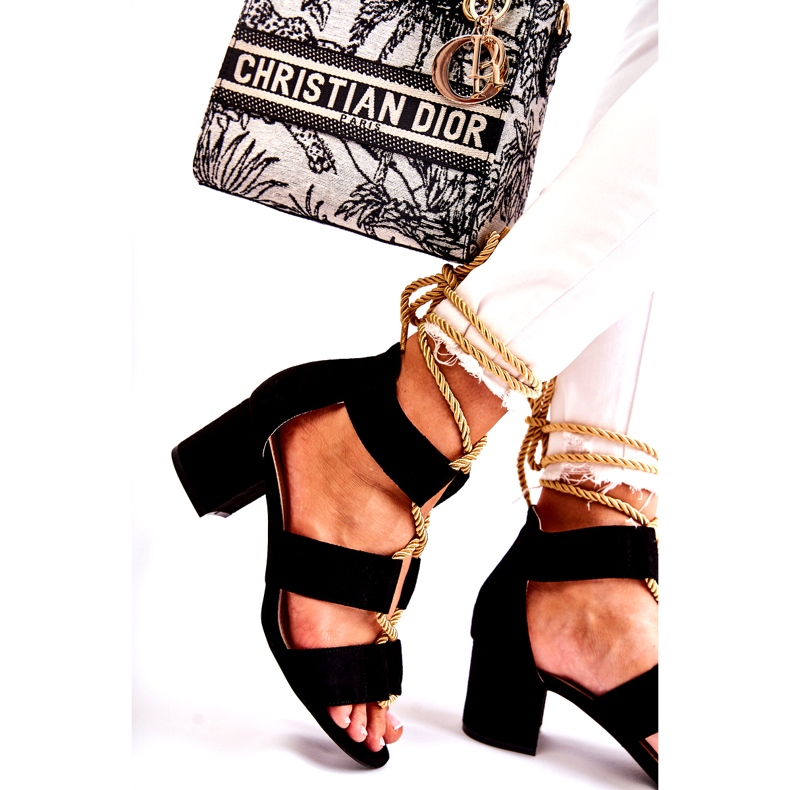 PG1 Sandale negre cu toc Erisa negru 2