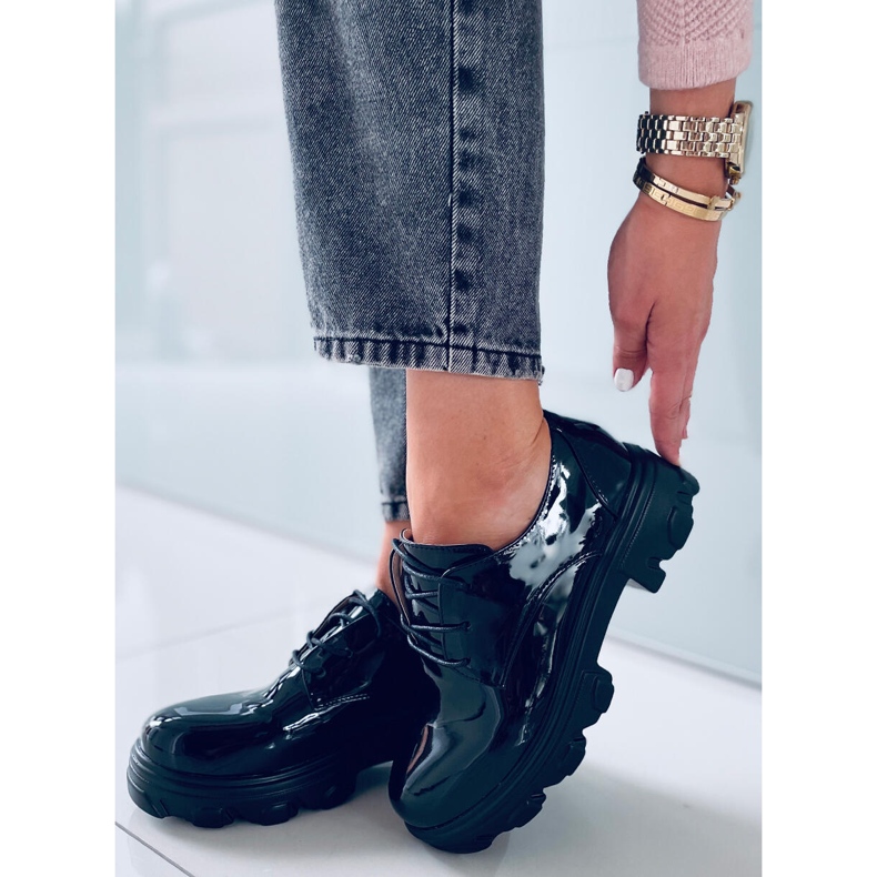 PA1 Mocasini Pragma Black cu talpa inalta negru 1